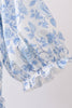 Blue rose smocked ruffle dress (length 41.33in)