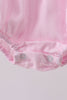 Pink bow smocked ruffle bubble