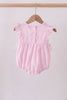 Pink bow smocked ruffle bubble