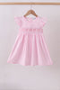 Pink bow smocked ruffle dress