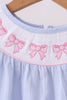 Blue bow smocked bloomer set