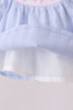 Blue bow smocked bloomer set