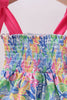 Tropical floral smocked bloomer set