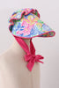Tropical floral ruffle bow bonnet