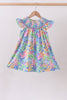 Tropical floral ruffle dress