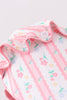 Blush floral ruffle bow bonnet
