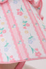 Blush floral ruffle bow bonnet