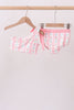 Blush floral print bow 2pc swimsuit