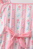 Blush floral print ruffle bow swimsuit