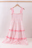 Blush floral smocked tiered dress