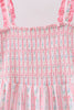 Blush floral smocked tiered dress