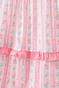 Blush floral smocked tiered dress