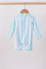 Blue stripe one-piece swimsuit