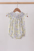 Golden meadow floral smocked ruffle bubble