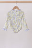 Floral mermaid applique rashguard