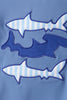 Blue shark applique stripe 2pc swimsuit