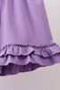 Purple rose bow smocked ruffle shorts set
