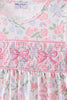 Pink floral bow smocked ruffle shorts set