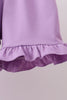 Purple floral embroidery gingham ruffle shorts set