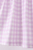 Purple floral embroidery gingham ruffle shorts set