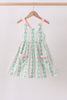 Green floral stripe pocket dress