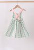 Green floral stripe pocket dress