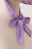 Purple rose bow print bonnet