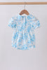 Blue rose smocked bubble