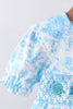 Blue rose smocked bloomer set