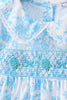 Blue rose smocked dress