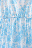Blue rose print women dress