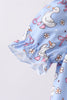 Purple duck print bow shorts set
