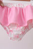 Pink bow ruffle 2pc swimsuit