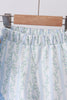 Blue character applique ruffle shorts set