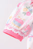 Pink birthday cake smocked bubble