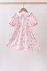 Pink birthday cake smocked dress