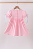 Pink carousel smocked ruffle dress