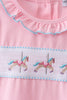 Pink carousel smocked ruffle skorts set
