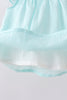 Blue starfish smocked jacquard ruffle bloomer set