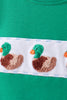 Green duck french knot stripe shorts set