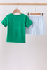 Green duck french knot stripe shorts set