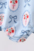 Blue strawberry bow ruffle one-piece swimsuit