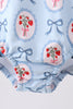 Blue strawberry bow ruffle rashguard