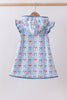 Blue strawberry bow ruffle swim cover up