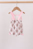 Pink carousel print ruffle bubble