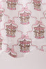 Pink carousel embroidery ruffle dress