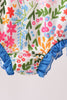 Summer floral print ruffle rashguard