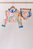Summer floral print ruffle 2pc swimsuit