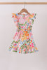Summer floral print ruffle jumpsuit