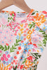 Summer floral print ruffle jumpsuit